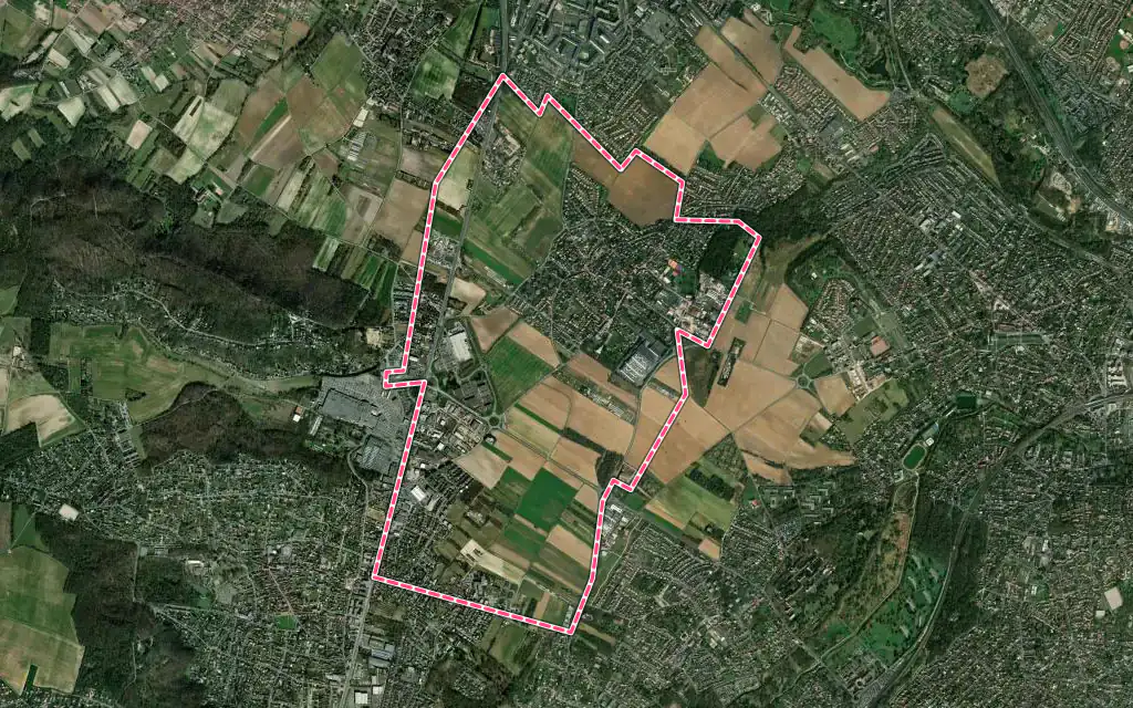 Vue satellite de Ballainvilliers avec ses contours administratifs