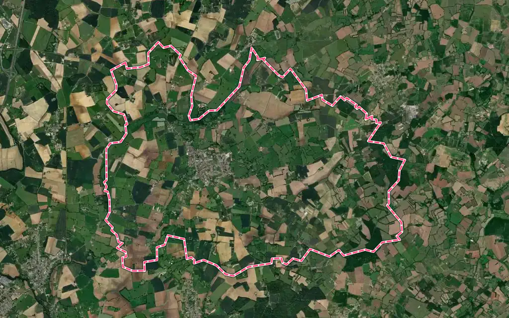 Vue satellite de Ballon-Saint Mars avec ses contours administratifs