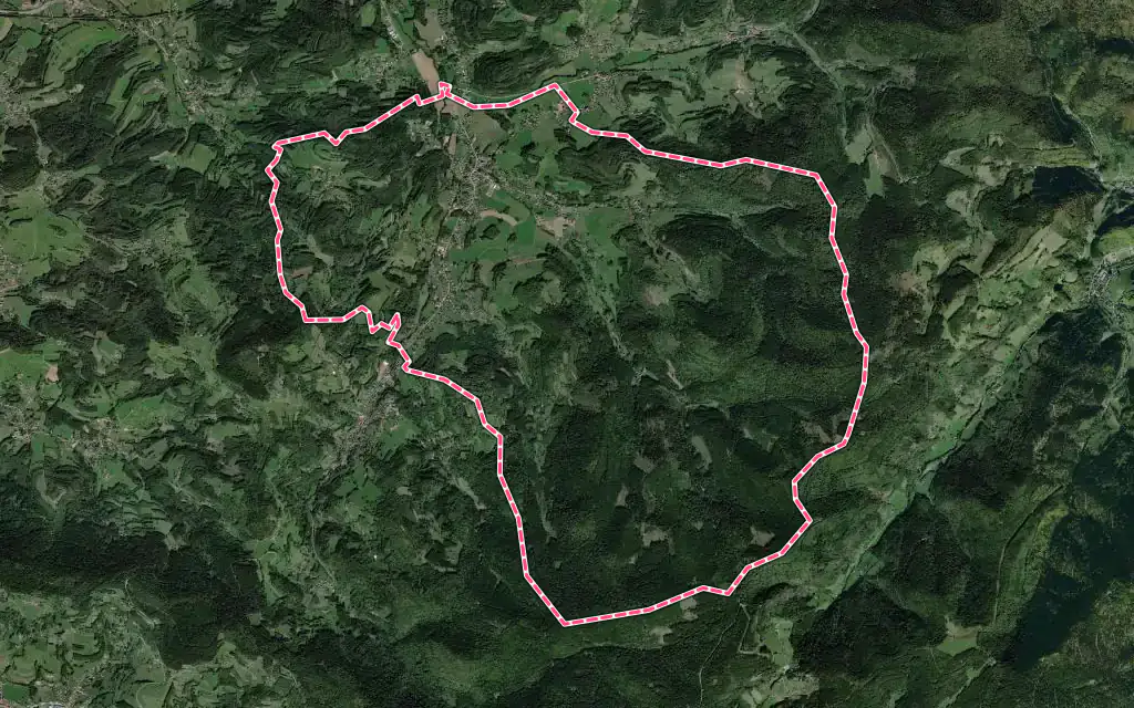 Vue satellite de Ban-de-Laveline avec ses contours administratifs
