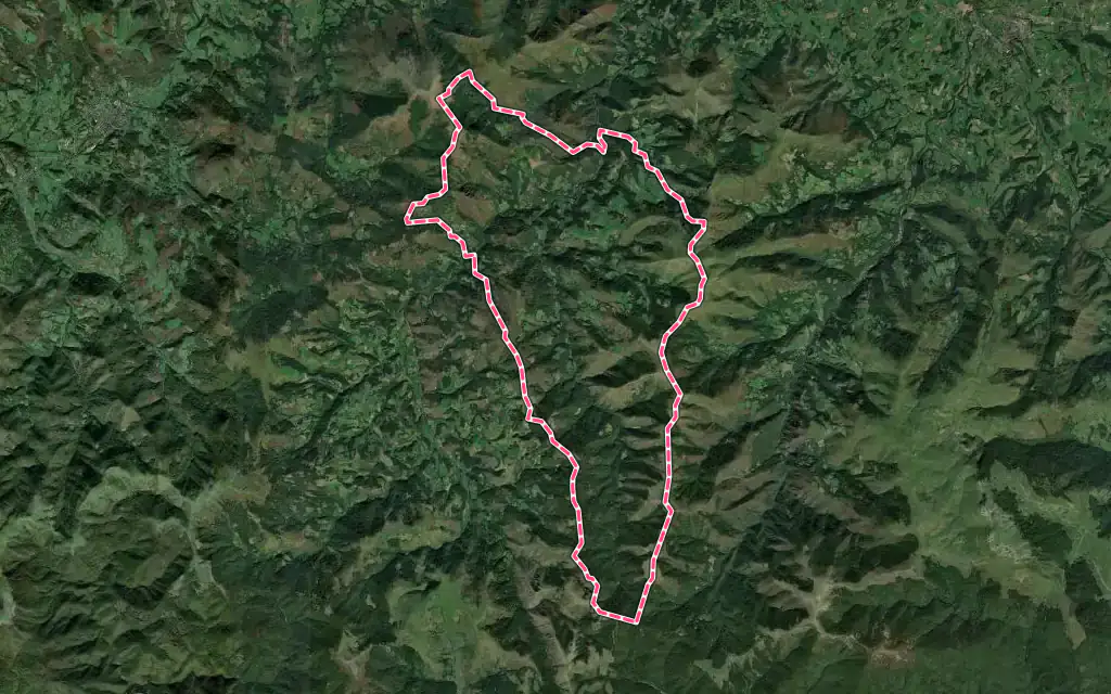 Vue satellite de Banca avec ses contours administratifs