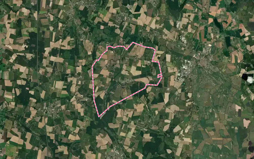Vue satellite de Baneins avec ses contours administratifs