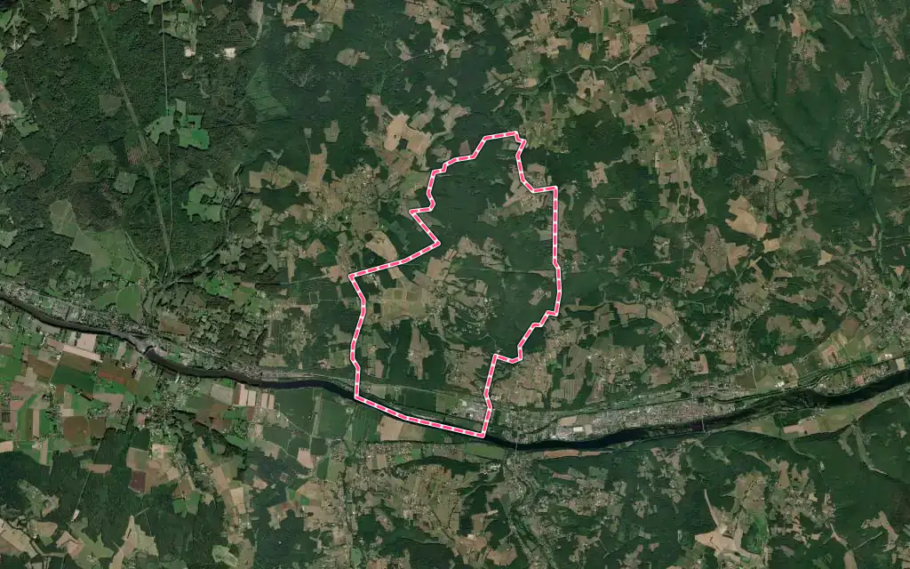 Vue satellite de Baneuil avec ses contours administratifs