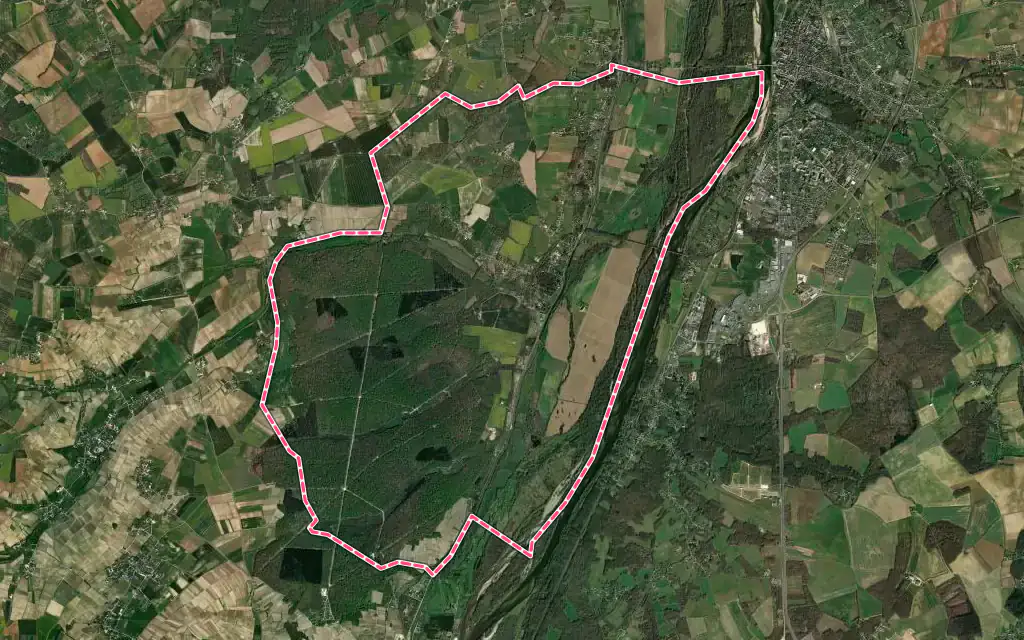 Vue satellite de Bannay avec ses contours administratifs
