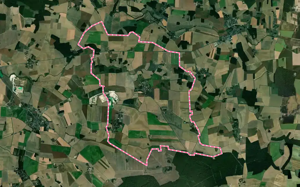 Vue satellite de Bannost-Villegagnon avec ses contours administratifs