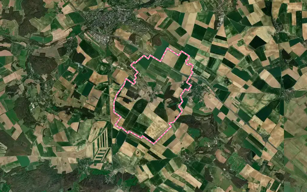 Vue satellite de Banthelu avec ses contours administratifs