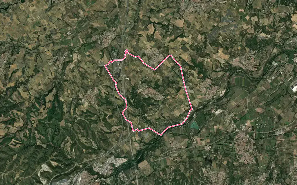 Vue satellite de Banyuls-dels-Aspres avec ses contours administratifs