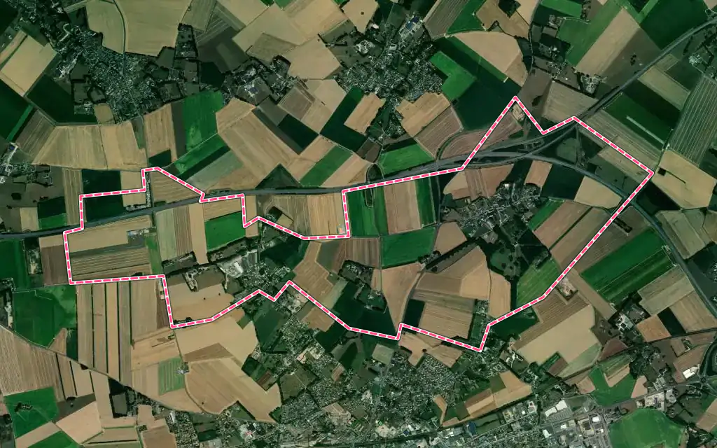 Vue satellite de Baons-le-Comte avec ses contours administratifs