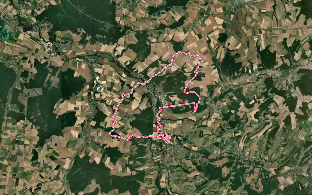Vue satellite de Bar-sur-Seine avec ses contours administratifs