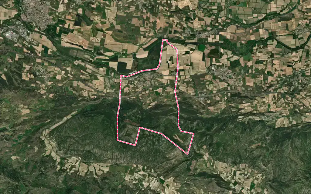 Vue satellite de Barbaira avec ses contours administratifs