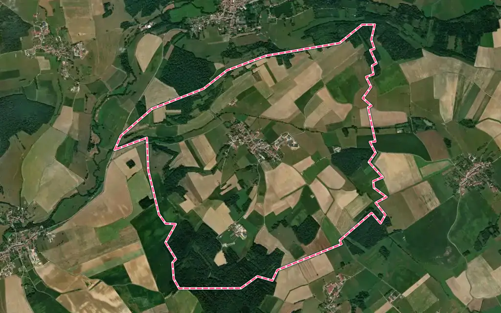 Vue satellite de Barbas avec ses contours administratifs