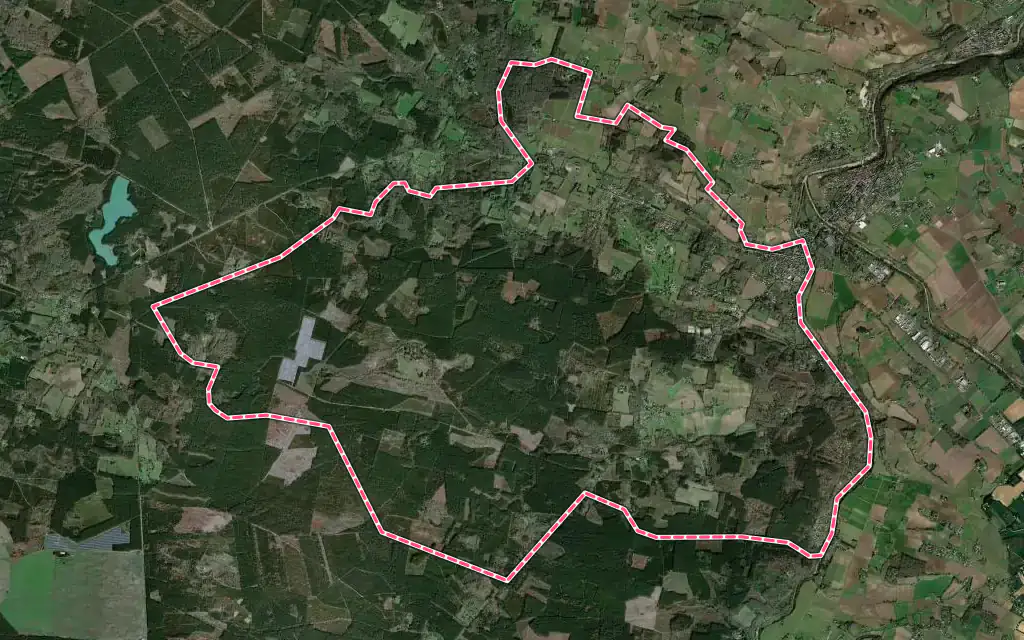Vue satellite de Barbaste avec ses contours administratifs