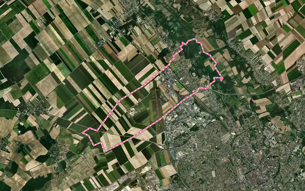Vue satellite de Barberey-Saint-Sulpice avec ses contours administratifs