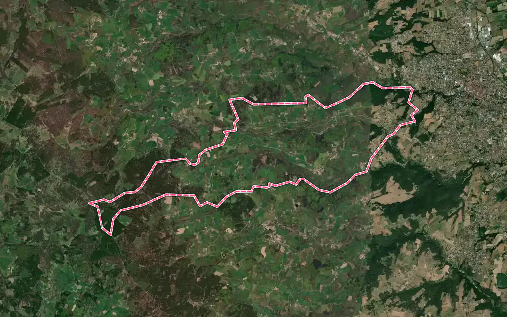 Vue satellite de Bard avec ses contours administratifs