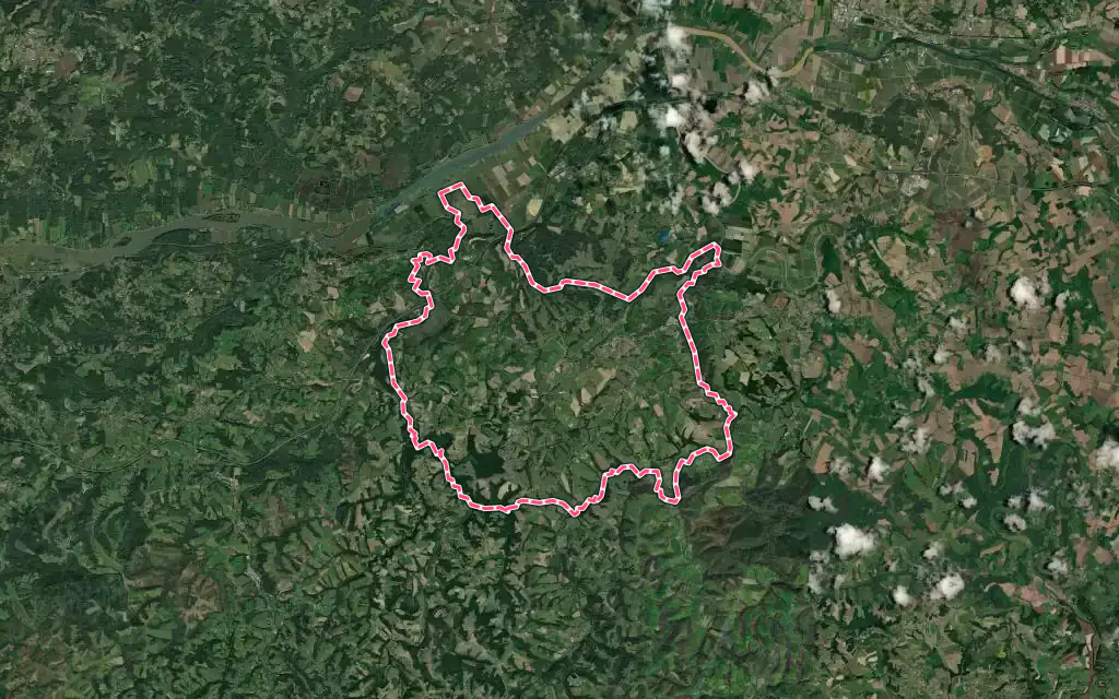 Vue satellite de Bardos avec ses contours administratifs