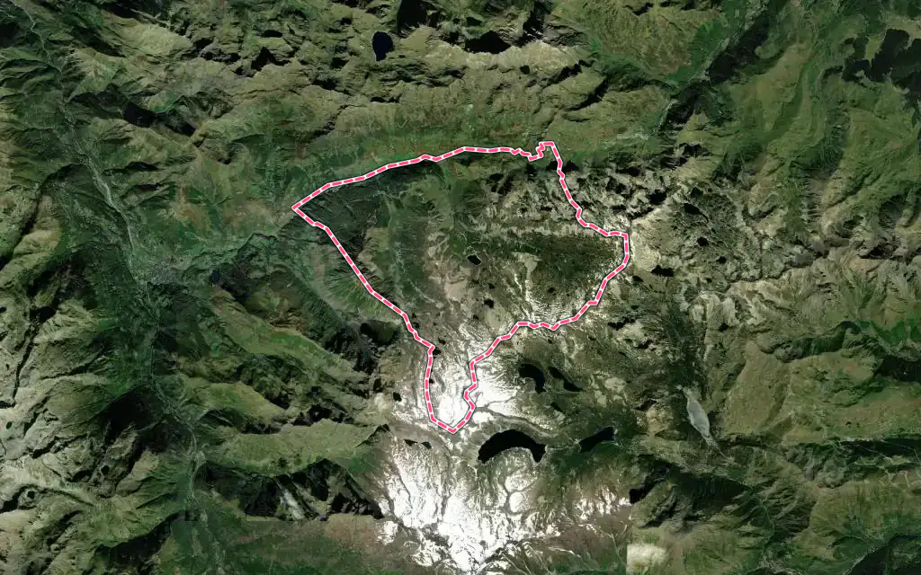Vue satellite de Barèges avec ses contours administratifs