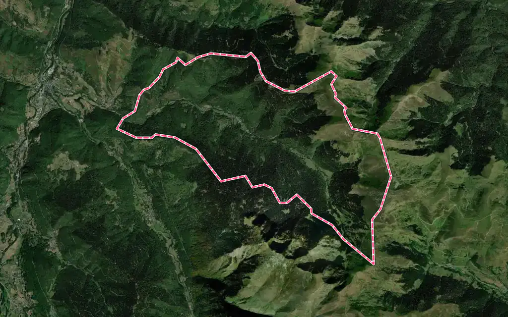 Vue satellite de Bareilles avec ses contours administratifs