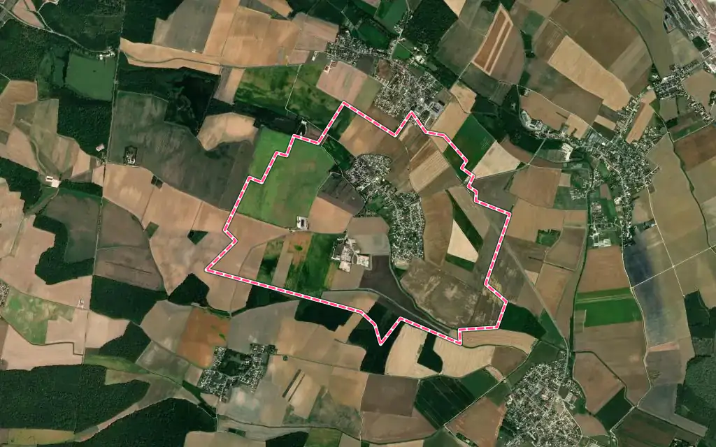 Vue satellite de Barges avec ses contours administratifs