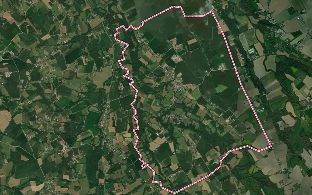 Vue satellite de Barinque avec ses contours administratifs