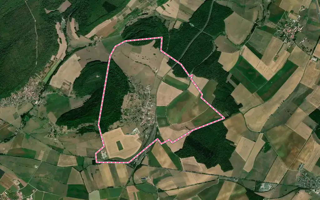 Vue satellite de Barisey-la-Côte avec ses contours administratifs