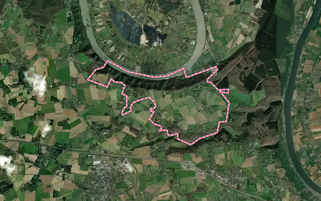 Vue satellite de Barneville-sur-Seine avec ses contours administratifs