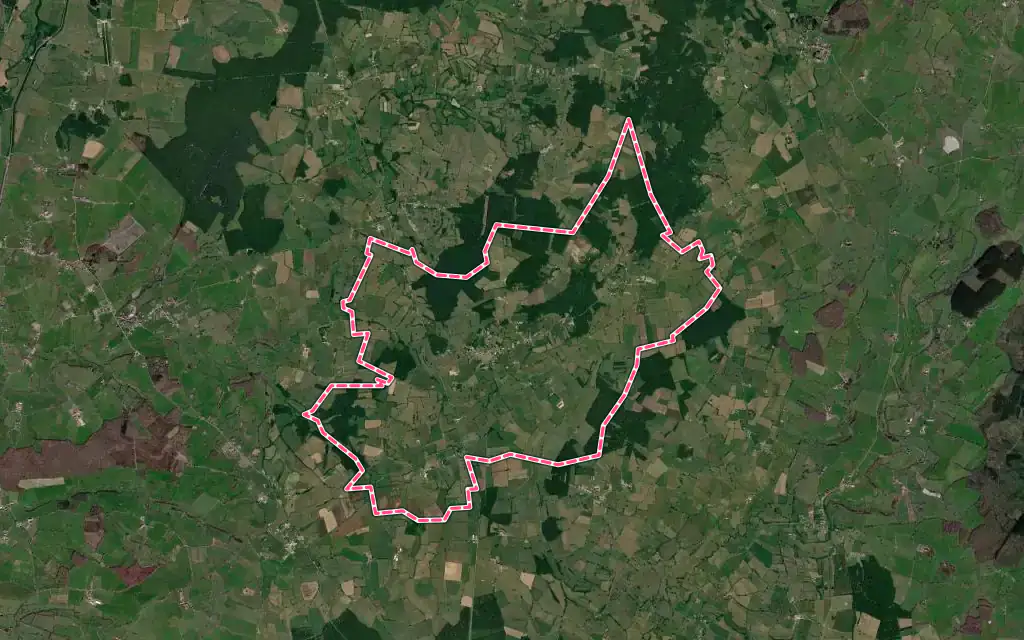 Vue satellite de Baron avec ses contours administratifs