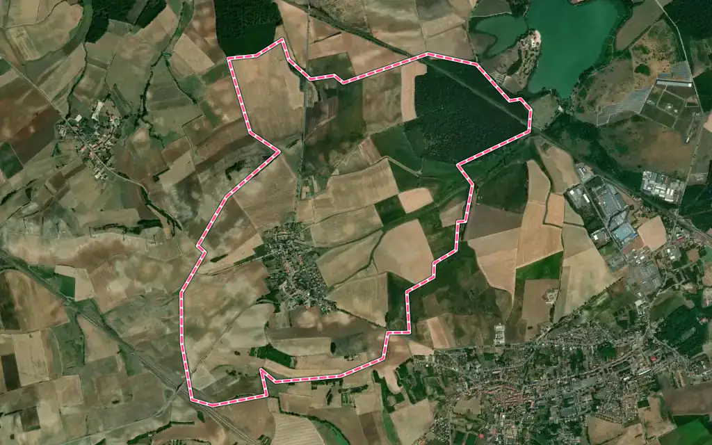 Vue satellite de Baronville avec ses contours administratifs