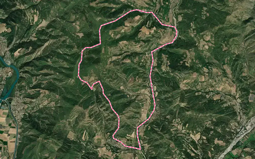 Vue satellite de Barras avec ses contours administratifs