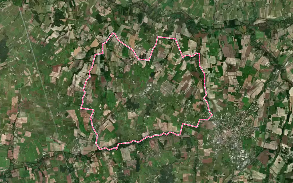 Vue satellite de Barret avec ses contours administratifs