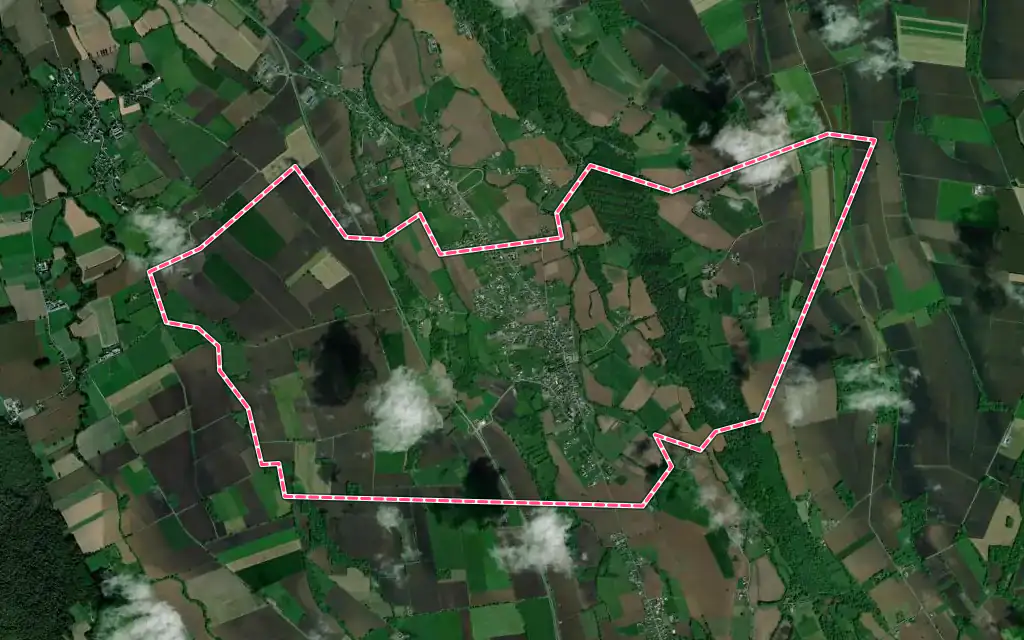 Vue satellite de Barzun avec ses contours administratifs