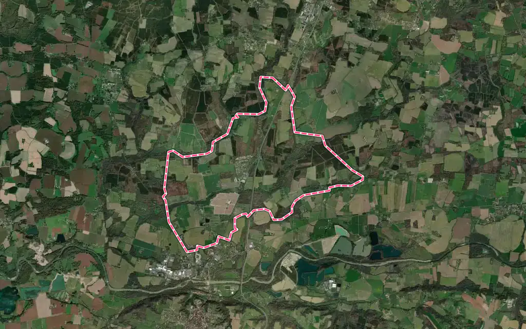 Vue satellite de Bas-Mauco avec ses contours administratifs
