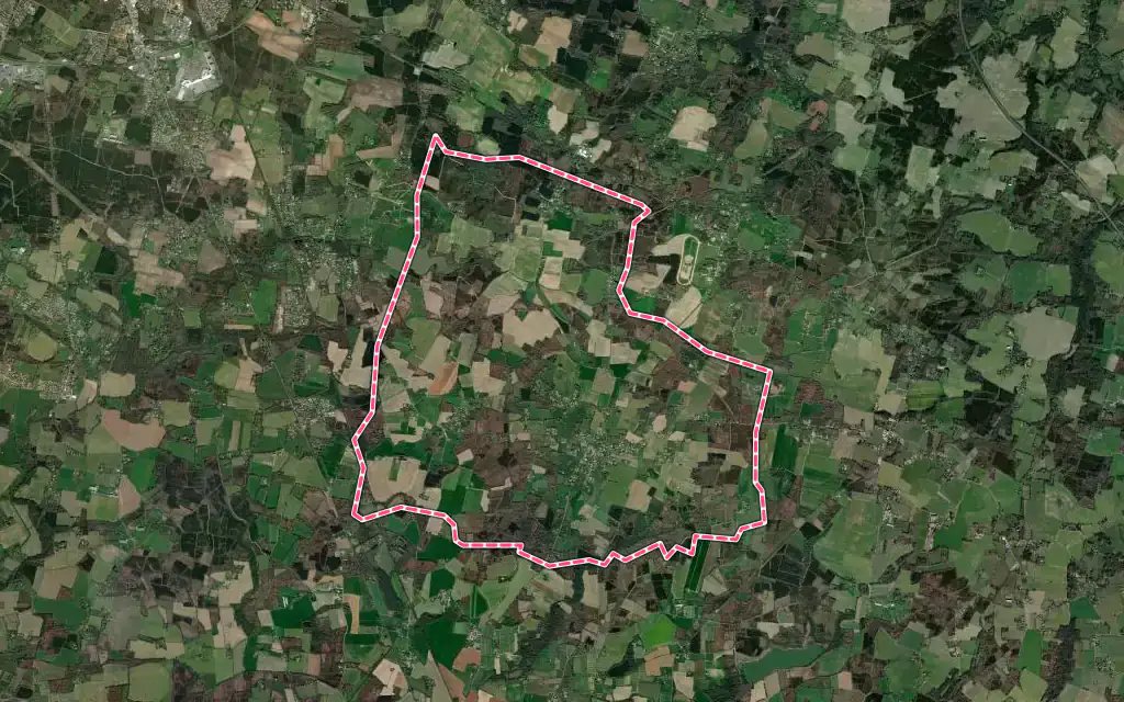 Vue satellite de Bascons avec ses contours administratifs
