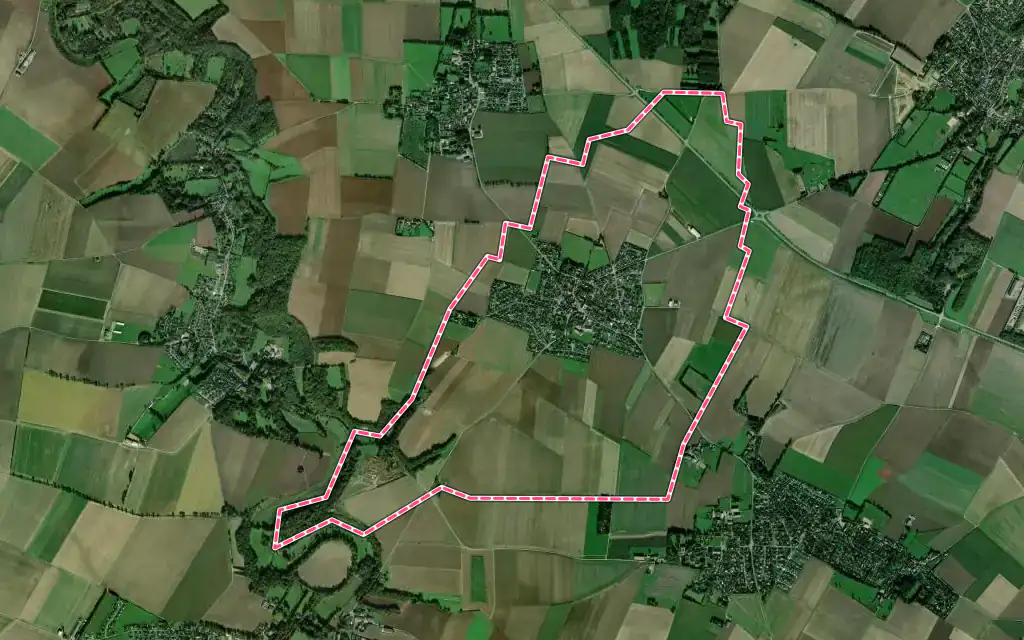 Vue satellite de Basly avec ses contours administratifs