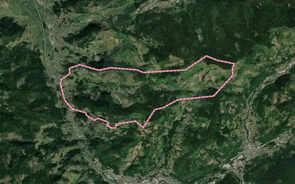 Vue satellite de Basse-sur-le-Rupt avec ses contours administratifs