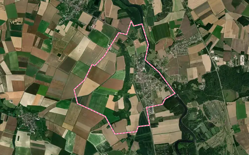 Vue satellite de Bassou avec ses contours administratifs
