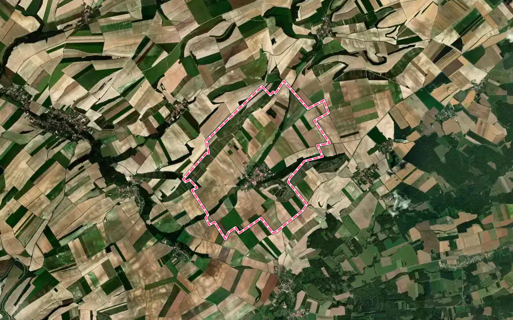 Vue satellite de Bassuet avec ses contours administratifs