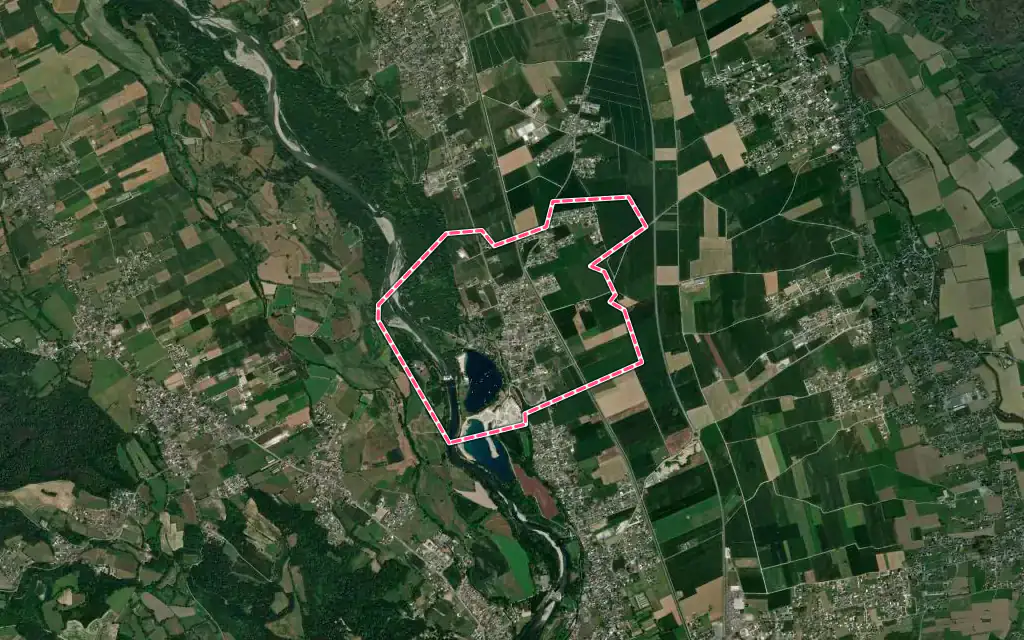 Vue satellite de Baudreix avec ses contours administratifs