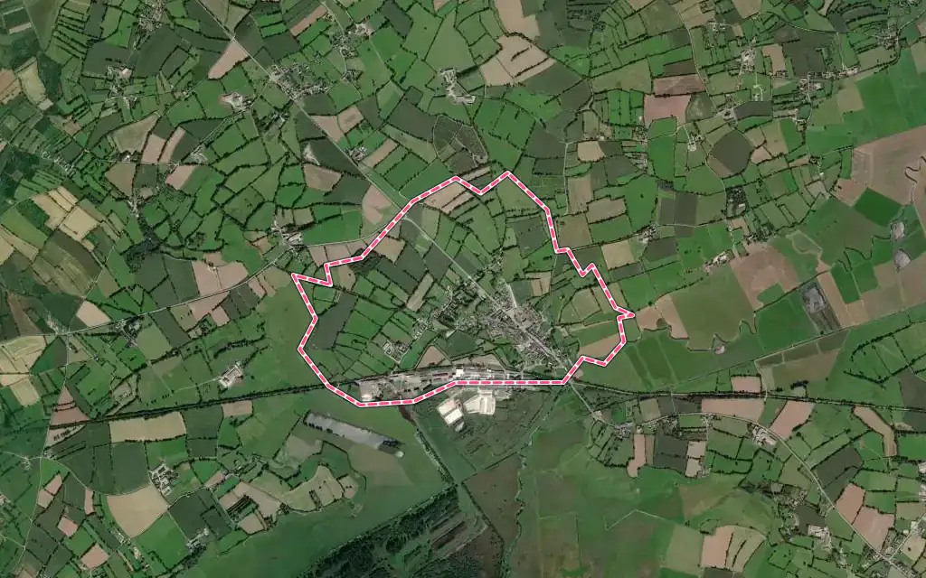 Vue satellite de Baupte avec ses contours administratifs