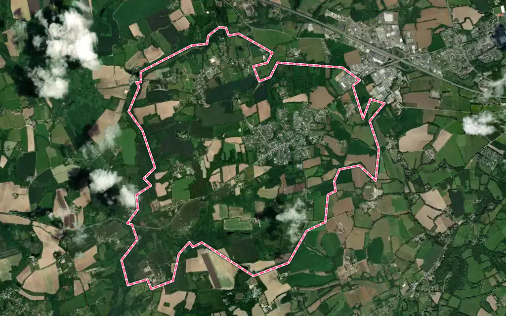 Vue satellite de Baye avec ses contours administratifs