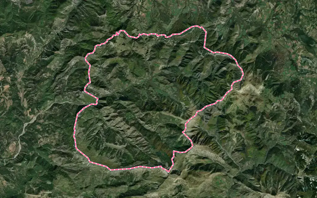 Vue satellite de Bayons avec ses contours administratifs