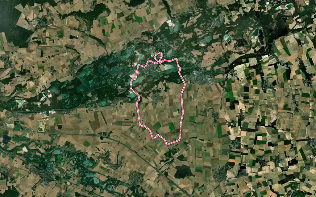 Vue satellite de Bazoches-lès-Bray avec ses contours administratifs