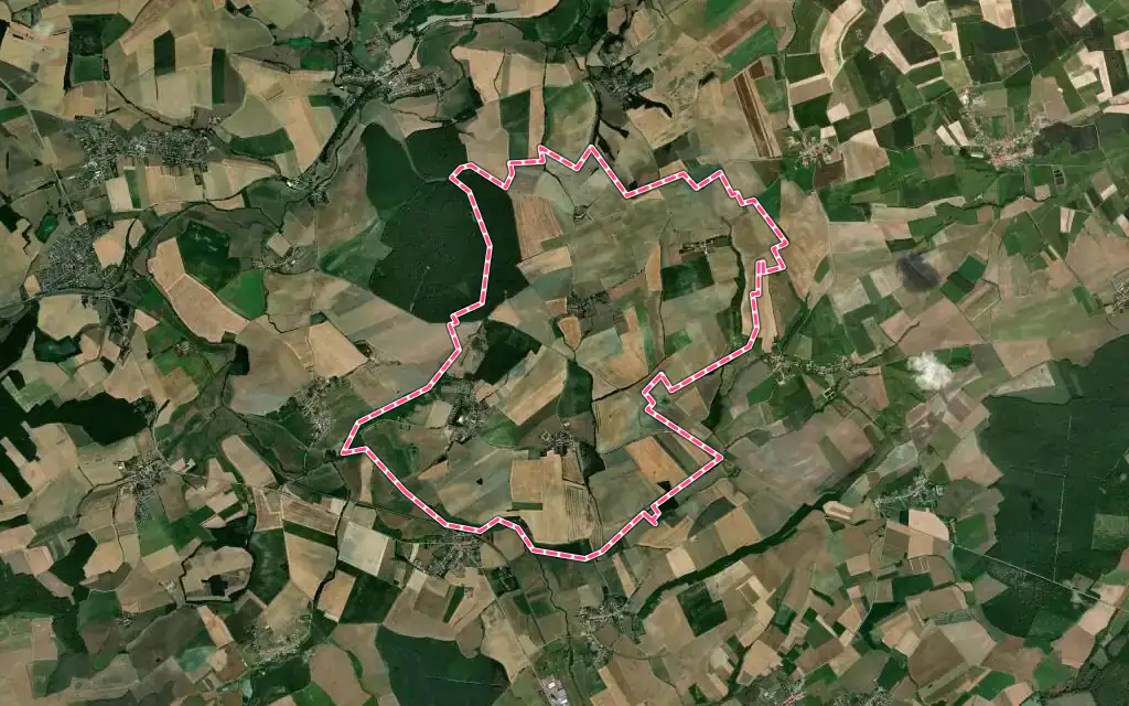 Vue satellite de Bazoncourt avec ses contours administratifs