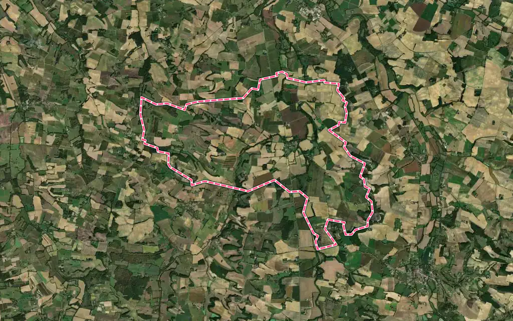 Vue satellite de Beaucaire avec ses contours administratifs