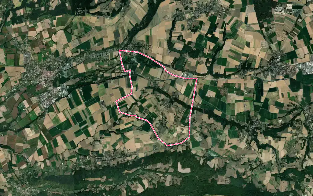 Vue satellite de Beaufort avec ses contours administratifs