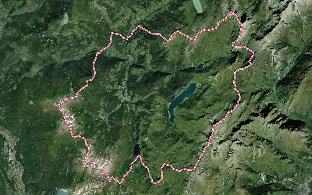 Vue satellite de Beaufort avec ses contours administratifs