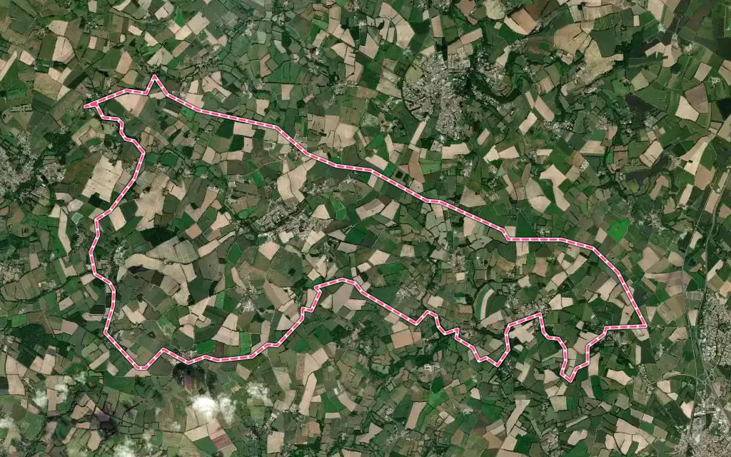 Vue satellite de Beaufou avec ses contours administratifs