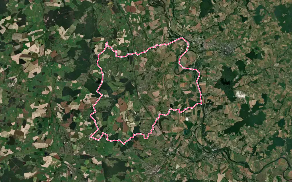 Vue satellite de Beaulon avec ses contours administratifs
