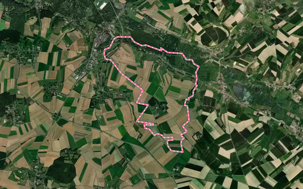 Vue satellite de Beaumerie-Saint-Martin avec ses contours administratifs