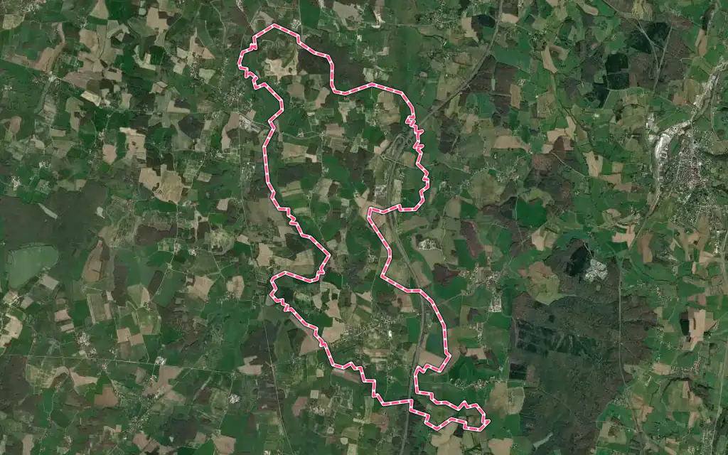 Vue satellite de Beaupont avec ses contours administratifs