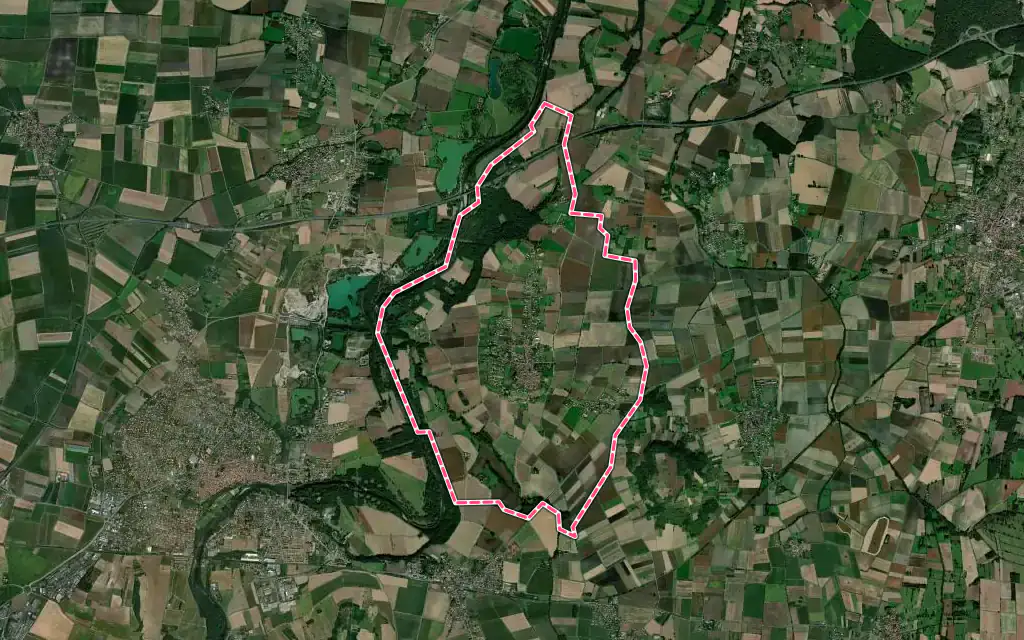 Vue satellite de Beauregard-l'Évêque avec ses contours administratifs