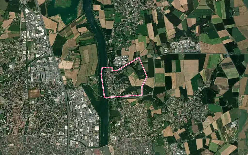 Vue satellite de Beauregard avec ses contours administratifs